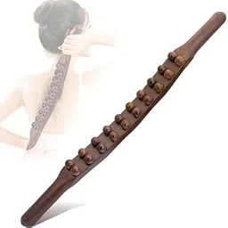 20 Beads Wood Lymphatic Drainage Massager Handheld Massage Therapy Stick for Neck Back Pain Relief Stomach Body Shaping Roller-picture-20