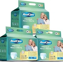 Realcare Overnight Adult Pull Ups (Pant Style) with Odour Control, Leak Proof, Soft Waist Panel & Anti-Bacterial Absorbent Core. Size - Medium (60-112 cms, 24-44 Inch) Pack of 3 (30 counts)-picture-16