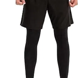 aixing Men 2-in-1 Running Pants Elastic Waist Pockets Stretchy Moisture-Wicking Leggings Atetic Workout Tights-picture-29