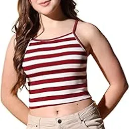 istyle can Womens Top Striped Ribbed Helter Neck Slim Fit Crop Tank Top | Camisole, Helter Neck, Sleeveless, Crop, Gym, Casual-picture-33