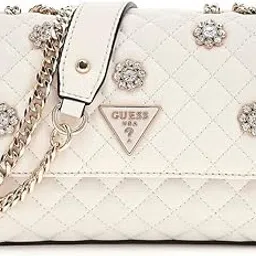 guess Off White Quilted Everlee Mini Convertible Flap Crossbody Bag-picture-13