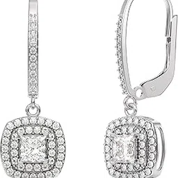 lecalla 925 Sterling Silver BIS Hallmarked Cubic Zirconia Drop Dangle Leverback Earrings for Women and Girls-picture-28