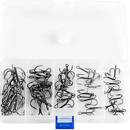 50pcs/Set Strong Fishing Hooks Sharpened Treble Hooks 5 Sizes 2/0# 1# 3# 5# 7# Fishhook-picture-29