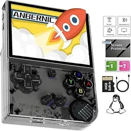 Anber-nic RG35XX Plus Handheld Game Console, 3.5'' IPS Screen 64GB Preloaded Retro Gaming System, 3300mAh Battery, Dual TF Expansion, 30+ Emulators, WiFi, Bluetooth (Black)-picture-23