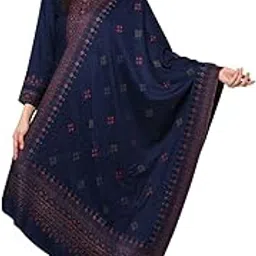 safaa Women Winter Acro Wool Woven Suit With Stole Unstitched Dress Material (NAZAKAT-594-NAVY)-picture-16
