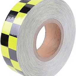 Cloudzy Reflective Tape Warning Radium Conspicuity Tape Adhesive Bright Colours Safety Reminder Tool for Vehicles Cars Trailers Bikes Helmets [ 5M ] (Checks Neon Yellow)-picture-28