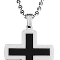 Religious Jesus Cross Christian Cross Blessing Prayer White And Black Acrylic Pendant Necklace Chain For Men And Women-image-37