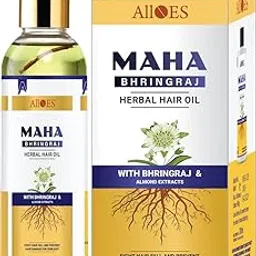 ALLOES Mahabhringraj Hair Oil for Hair Growth Bhringraj Oil with Almond, Strengthens Hair Roots, Hair Fall Control, Made of Pure Herbs for Men & Women | Suits all Hair Types 200ML-picture-10