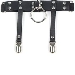 flaunt n fly Leather Adjustable Stud Punk Leg Loop Garter Clip | Size : One Size-picture-45