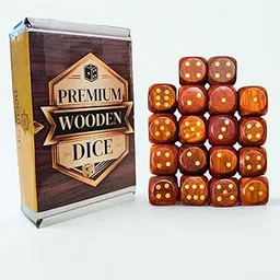 Premium Wooden Dice Set - Sheesham | Handcrafted Natural Wood Dice with Brass Dots | for Ludo, Board Games, Teaching, Dice Reading | Made in India - Occultify India™ (18 DICE Set)-image-52
