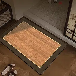 Non-Slip Bath Mat, Quick Dry Absorbent Silicone Floor Mat, Anti Skid Doormat for Bathroom, Home, Office, Living Room, Hallway Runner, Soft Cushion Carpet Rug (Cream Wood)-picture-29