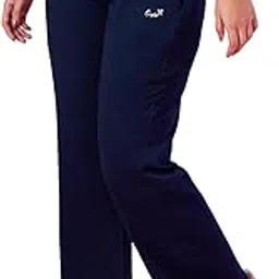 cupid Women's Cotton Single Lycra Track Pant, Mid Rise Relaxed Fit Straight Lower with Zipper Pockets-picture-23