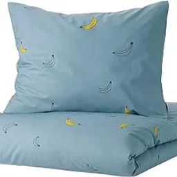 Ikea VÄNKRETS Duvet Cover and Pillowcase, Banana Pattern blue150x200/50x80 cm (59x79/20x32) image 1