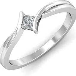 kuberbox 14KT White Gold Glow Solitaire Ring for Women-picture-25