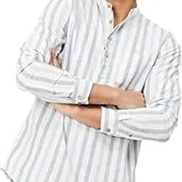 max Men's Cotton Striped Regular Kurta image 1