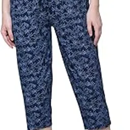 kryptic Womens printed pure cotton relaxed fit lounge capri-picture-14