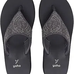 yoho SDL 107 for Women | Velvet V-Strap Slip-Ons | EVA Platform Sole-picture-25