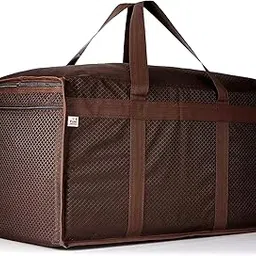 Fun Homes Large Size Water Resistant Storage Bag, Folding Organizer Bag, Under Bed Storage For Bedding Comforters, Blanket, Clothes With Zipper Closure And Strong Handle (Brown)-HS_38_FUNH21770-image-29