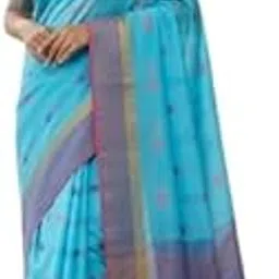 Vethala Chettenadu Pure Cotton china Butta Sarees With two Side Boundary Saree With Blouse(SKY BLUE)-picture-43