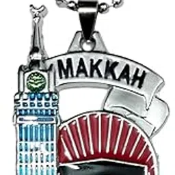 Makkah (Mecca) Pendent Red Silver Oxidised Finish For Men and Women-image-51