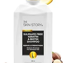 The Skin Story Sulphate Free Keratin Shampoo For Treated Hair | Shampoo for Hard Water | Smoothening Shampoo | Biotin Protein Infused | Enhances Shine, Soft & Frizz-Free Hair | Damage Repair | With Argan Oil, Vitamin E, and Macadamia Oil (250ML)-image-95