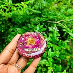 Handcrafted Resin Preserved Rose Fridge Magnet/Paperweight with Gold Flakes, Pink, Decorative Gift-picture-19