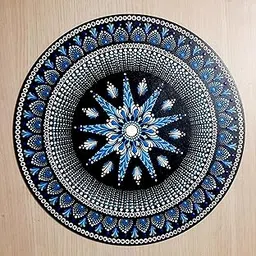 Amrita Creation Mandala Art - Acrylic Paint on MDF Board - 12 Inch Round Wall Art for Living Room-picture-18