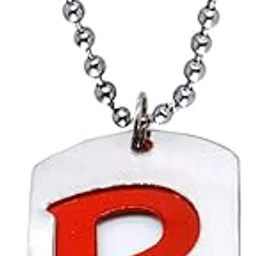 sullery Men Women Intial Letter R Alphabet Locket with Chain Red and Silver Stainless Steel Pendant Necklace for Men Women-picture-41