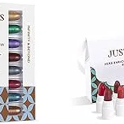 Just herbs 8 in 1 Herbal Metallic-shimmer finish - 12gm& Just Herbs Ayurvedic Creamy Matte Lipstick Set Lip(Pack of 16) Combo-picture-27