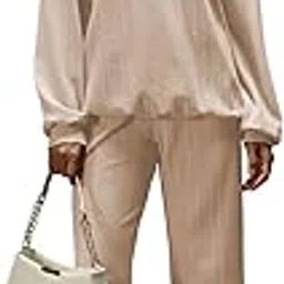 greciilooks Co-ord Set for Women Stylish | Warm Hooded Hoodie & Pant Set | Winter Wear Womens Dress | Casual Travel & Loungewear Outfit (GL-W2518&TR1459-XL-Peach)-picture-34