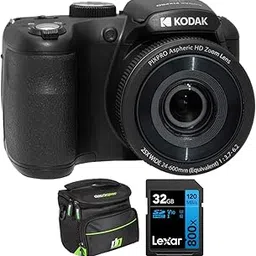 Kodak PIXPRO Astro Zoom AZ255-BK 16MP Digital Camera, 25X Optical Zoom, Black Bundle with Lexar 32GB High-Performance 800x UHS-I SDHC Memory Card + Deco Photo Camera Bag-picture-23