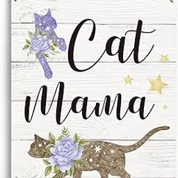 Cat Decor Cat Gifts for Cat Lovers Cat Mama Wooden Hanging Sign Unique Christmas Gift Idea for Cat Lovers Wall Decor Perfect Christmas Birthday Gifts for Women Decoration 10x8 Inches-picture-12