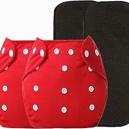Alya 2 Reusable & All in One Adjustable Sizes Baby Cloth Diapers Nappies with 2 Bamboo Charcoal Inserts (5 Layers) for New Borns/Infants Age 0-24 Months-picture-35