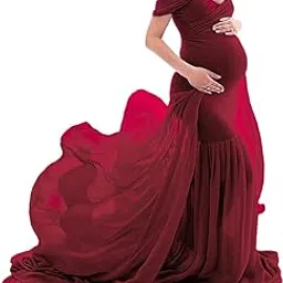 justvh Maternity Off Shoulder Chiffon Gown Maxi Photography Dress for Photo Shoot Photo Props Dress-picture-42