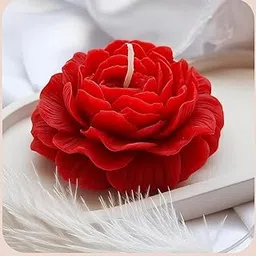 Peony Flower Candle Handcrafted Soy Wax Candle Petals Creates Romantic AmbianceHome Decor Roses Candles for Anniversary, Valentine Day, Diwali, etc. Candle Gift Sets (Red)-picture-44