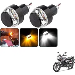 AUTOADDICT Auto Addict Bike And Scooty Handle Bar End DRL/White And Yellow Turn Signal LED Light Blinker Indicator For Honda CB Shine-picture-28