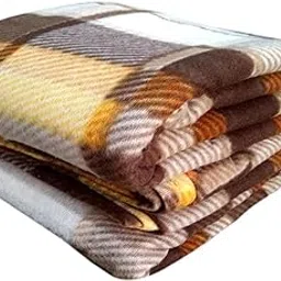 MORADO Single Bed Woolen Fabric Checkered Design Quilt Cover/Duvet Cover/Rajai Cover/Blanket Cover for Winter (70×90 Inches, Brown)-picture-16