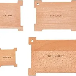BENECREAT 4 Pcs Wood Square Weaving Card, Loom Cards Handmade Weaving Tools with Holes for Loom Weaving Supplies Tablet Weaving Loom Weaving Supplies, Hole: 4.5~8mm-picture-29