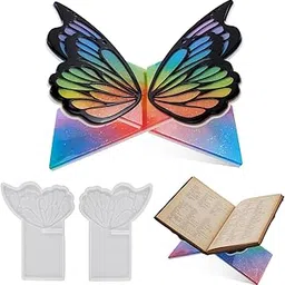 53 Arts 2-Piece Butterfly Shaped Book Holder Resin Mold Set | Silicone Casting Molds for Hands-Free Reading, Bookshelf, DIY Crafts, and Epoxy Projects-picture-24