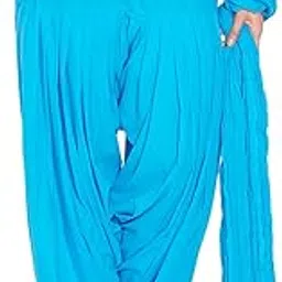 stylenmart Ladies Sky Blue Cotton Regular Fit With Dupatta Dupatta Patiala Set-picture-51