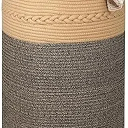 SLAPPY® Rope Laundry Basket, 16''x''22 inch Tall Blanket Basket with Handles, 72L Large Storage Basket for Yoga Mat, Laundry Hamper for Living Room, Nursery Room(CAMEL-picture-13