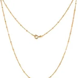 akshat sapphire 925 Sterling Silver 22k Gold Plated Chain Italian Ball chain for Girls and Women-picture-18