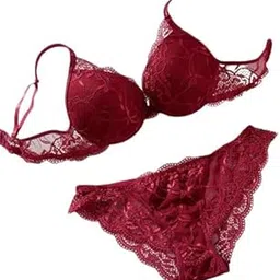 karly Women's Cotton Full Coverage Lightly Padded Wire Free Sexy Bra Panty || Lingerie Set Honeymoon Bikni Set for Women & Girls,(Pack of 1)-picture-21