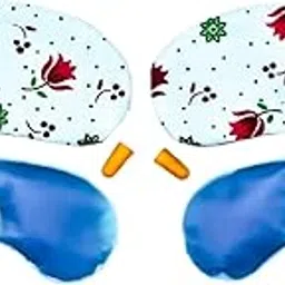 Samtrish Breathable Cotton Eye Mask with Cooling Gel – Lightweight Sleep Mask for Men & Women – Adjustable Sleep Eye Cover for Travel, Naps, Meditation & Puffy Eyes Relief(Red Flower). | Pack of 2-image-57