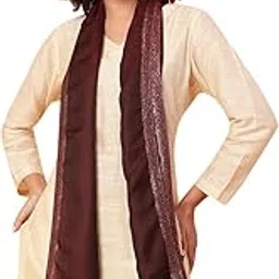 Designer Cashmere Silk Stole for Women (Wine)-image-61