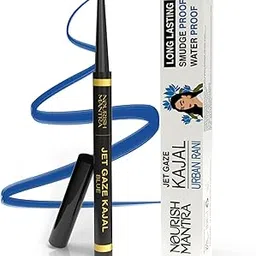 Nourish Mantra’s Jet Gaze Kajal Urban Rani - Blue 0.35g/ Made with Almond Oil, Argan Oil & Vitamin E/Intense Pigmentation/Retractable Kajal Pencil-picture-17
