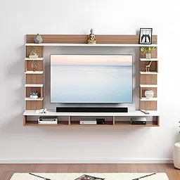 Steven Engineered Wood TV Unit Wall Mounted TV Unit Wall TV Cabinet Diplasy Shelf for Living Room, Set Top Box Stand for 43 inch TV-image-49
