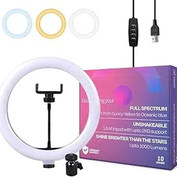 10 inch 3 Options with Adjustable Brightness Level USB Powered Ring Light 180° Rotation (Only Ring Light) (Tripod is not Included) (10)-picture-38