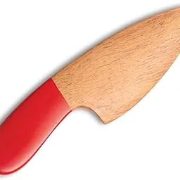 HOUSE OF ZIZI Kids Mango Wooden Montessori Knife for Cutting Soft Vegetables, Fruits & Cheese | Natural Mango Wood (Brown, Red)-picture-51