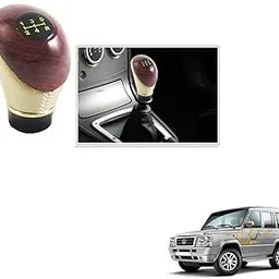 Kozdiko Leatherette Wooden Finished Gear Knob Beige Car Gear Shift knob for Tata Sumo-picture-29